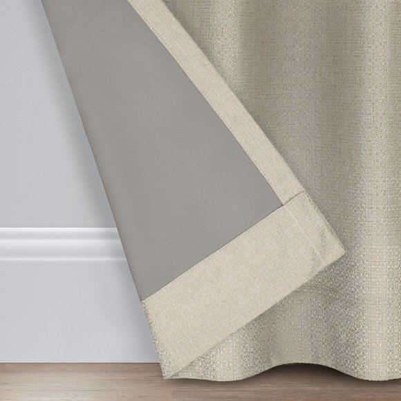 Eclipse Blackout 40x63 Desmond Flax Basketweave Grommet Gold Tan Curtain - Picture 5 of 8